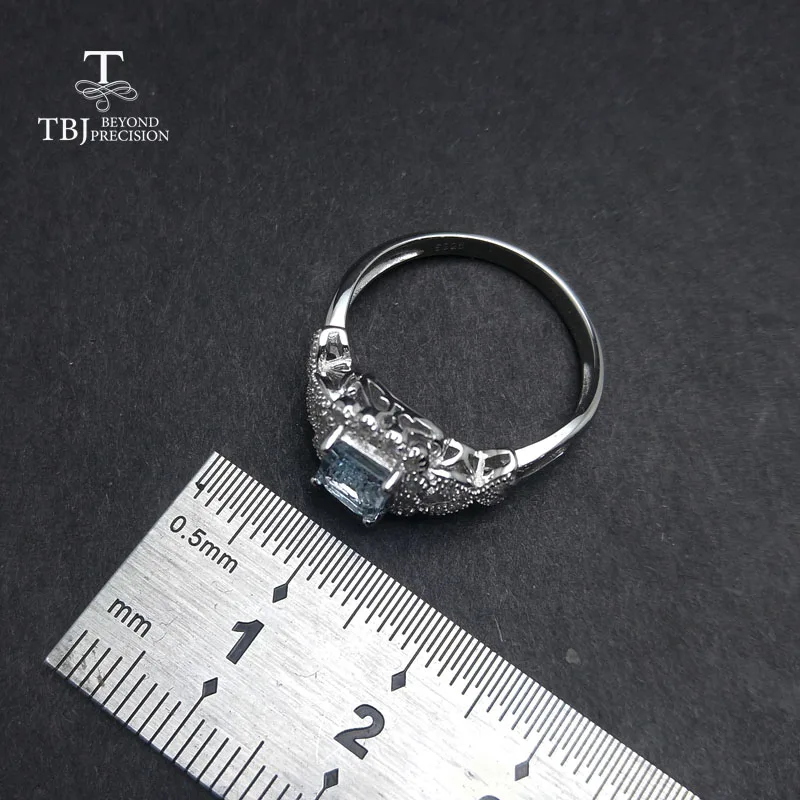 TBJ, аквамариновое кольцо, натуральный светильник среднего размера, 5*7 мм, драгоценный камень, серебро 925 пробы, хорошее ювелирное изделие для женщин, подарок на день рождения