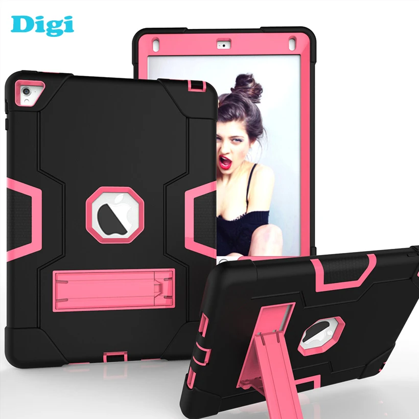 

Cool Case for iPad Air 2 9.7 inch Shockproof Armor Tablet Case iPad 6 Air2 Protective Shell Skin Tablet Case With Desktop Holder