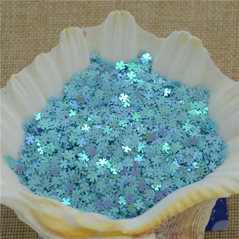 50g/5000pcs 4mm Blue AB Color Four leaf Flower Sequins Paillette For Nail Art/Women Diy Craft/wedding decoration confetti | Дом и сад