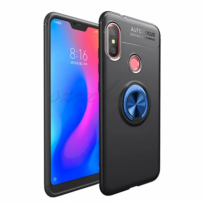 Для Xiaomi mi A2 Lite чехол Explorer чехол из силикагеля, автомобильный держатель, подставка держатель с магнитным креплением кольцом для пальца чехол из термопластичного полиуретана для mi A2 Lite Полное покрытие - Цвет: blue