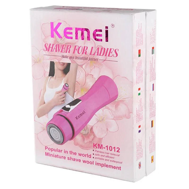 

Kemei KM-1012 Electric Epilator For Women Bikini Line Female Depilation Machine Body Hair Removal Powered by AA Battery