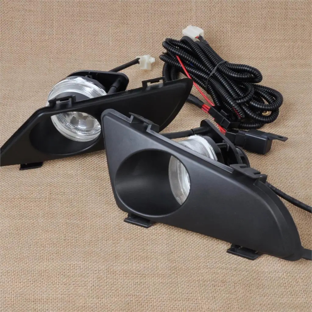 DWCX High Quality New Black Front Right Left Clear Fog Lights Lamp Fog Lens with Wiring Kit for Mazda 6 2003 2004 2005 DWCX High Quality New Black Front Right Left Clear Fog Lights Lamp Fog Lens with Wiring Kit for Mazda 6 2003 2004 2005