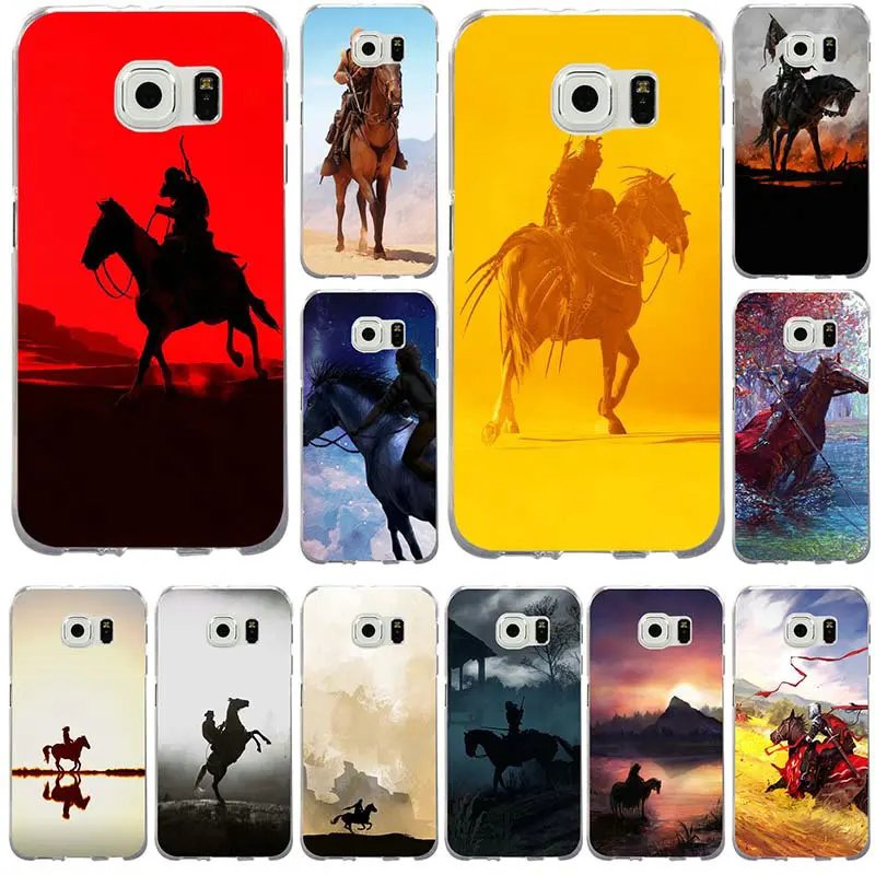 Person Riding Horse Silhouette Soft Slim TPU Phone Case for Samsung Galaxy Note 2 3 4 5 8 S2 S3 S4 S5 Mini S6 S7 S8 S9 Edge Plus | Мобильные