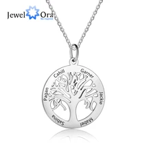 Дерево жизни персонализированный подарок выгравированное имя ожерелье из нержавеющей стали ожерелье s& Кулоны для мамы ювелирные изделия(JewelOra NE103172