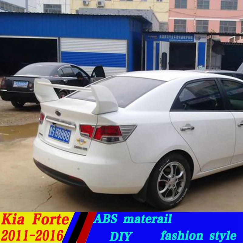 use for Kia forte spoiler 2011 2017 forte Spoiler High Quality ABS Material Car Rear Wing Primer