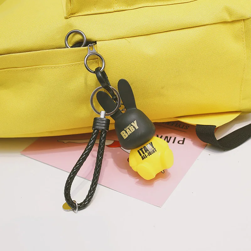 Menghuo Brand Canvas Men Women Backpack Rabbit Pendant College High Middle School Bags for Teenager Boy Girls Backpacks Mochila (50)