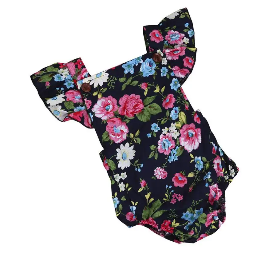 

Fashion baby girl clothes Newborn Baby Girls kid Romper Floral Cotton Jumpsuit Clothes Outfit Sunsuit Sleeveless body infantil