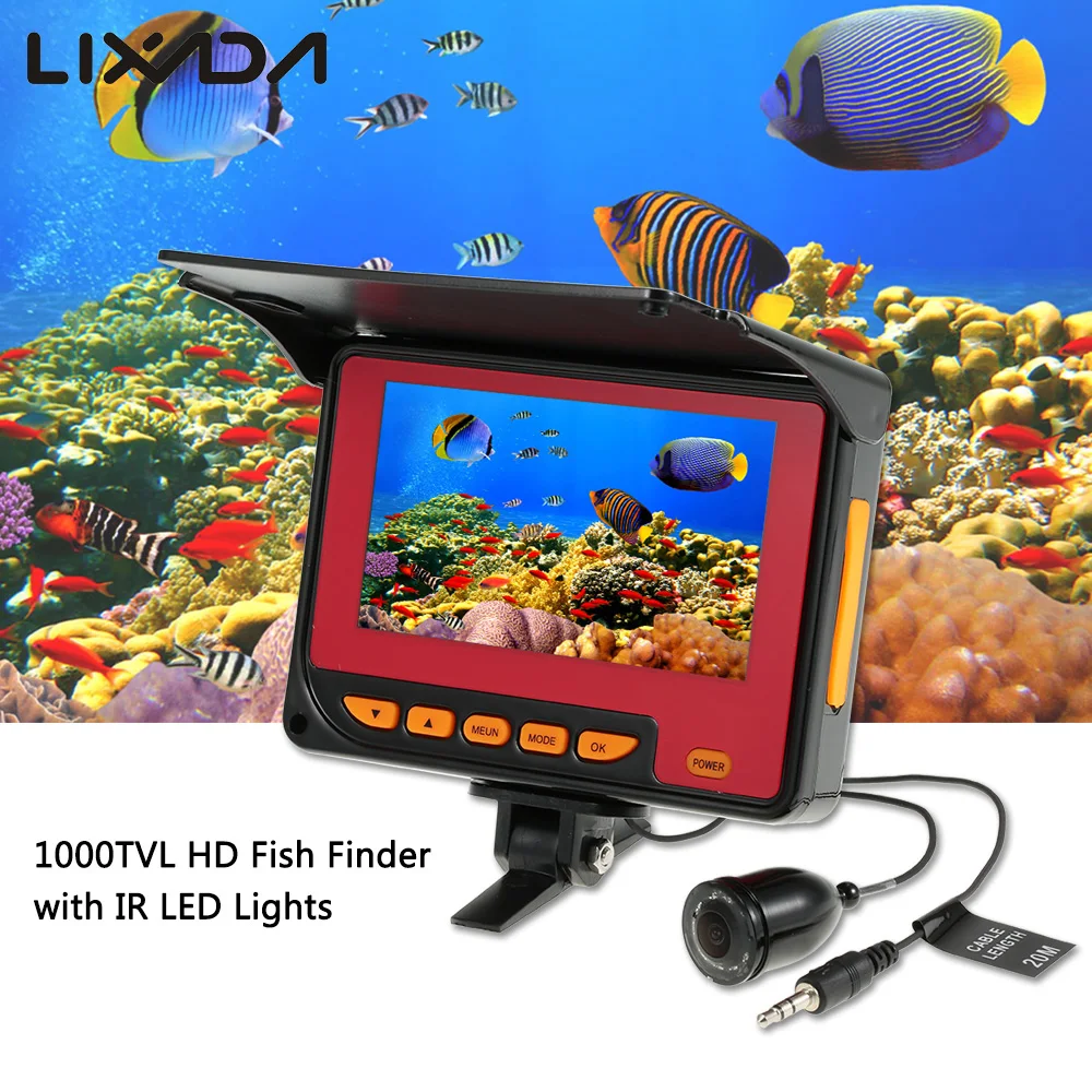 Рыболокатор с цветным цифровым ЖК дисплеем 4 3 дюйма 1000TVL HD ИК светодиодная камера