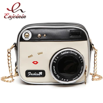 

Fun fashion personality design camera modeling pu leather casual ladies shoulder bag handbag purse flap crossbody messenger bag
