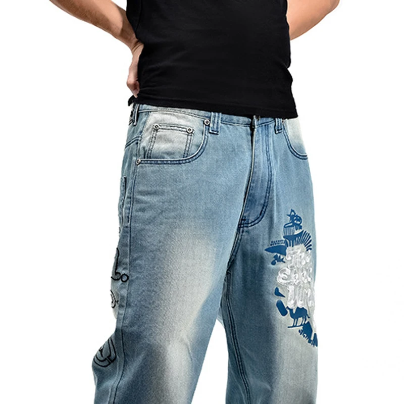 Embroidery Baggy Jeans Men Denim Pants Loose Streetwear Jeans Hip Hop Casual Skateboard Pants for Men Plus Size Trousers S097 4