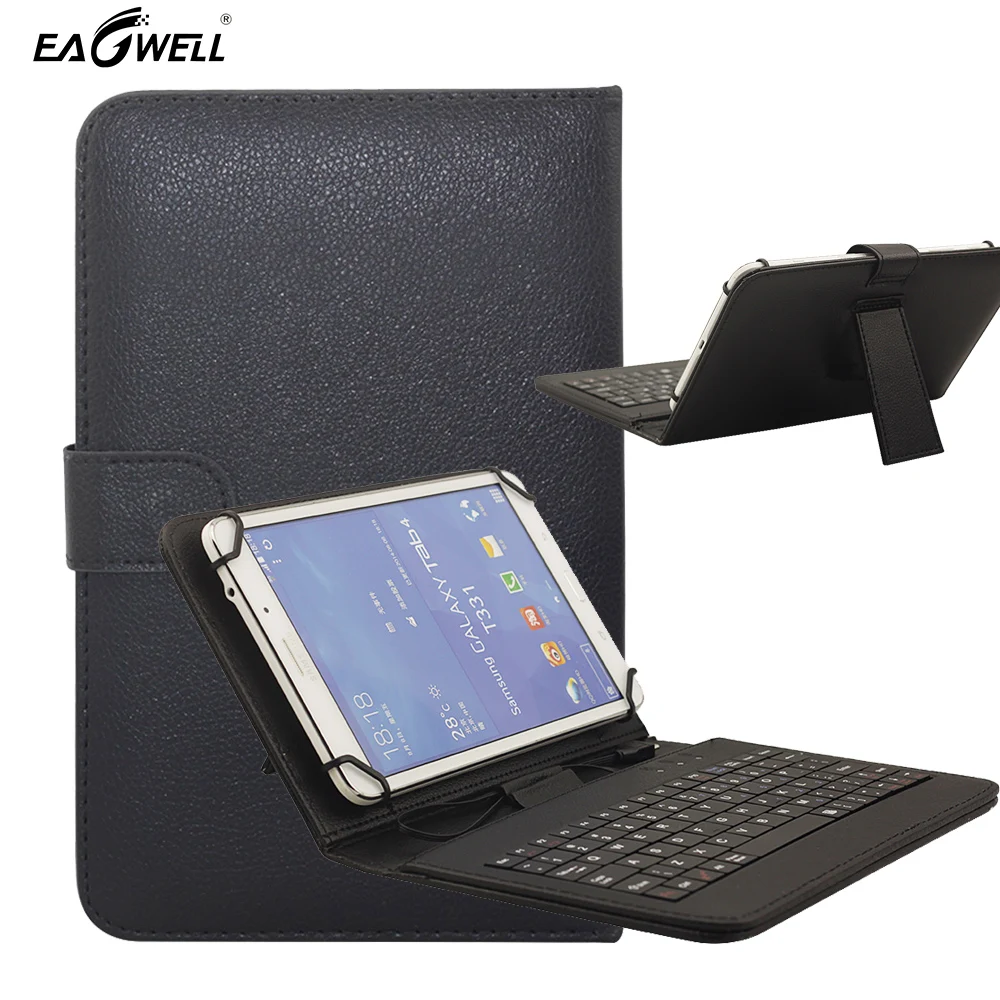 Litchi Pattern PU Leather Case With Keyboard For 10 inch 10.1 inch