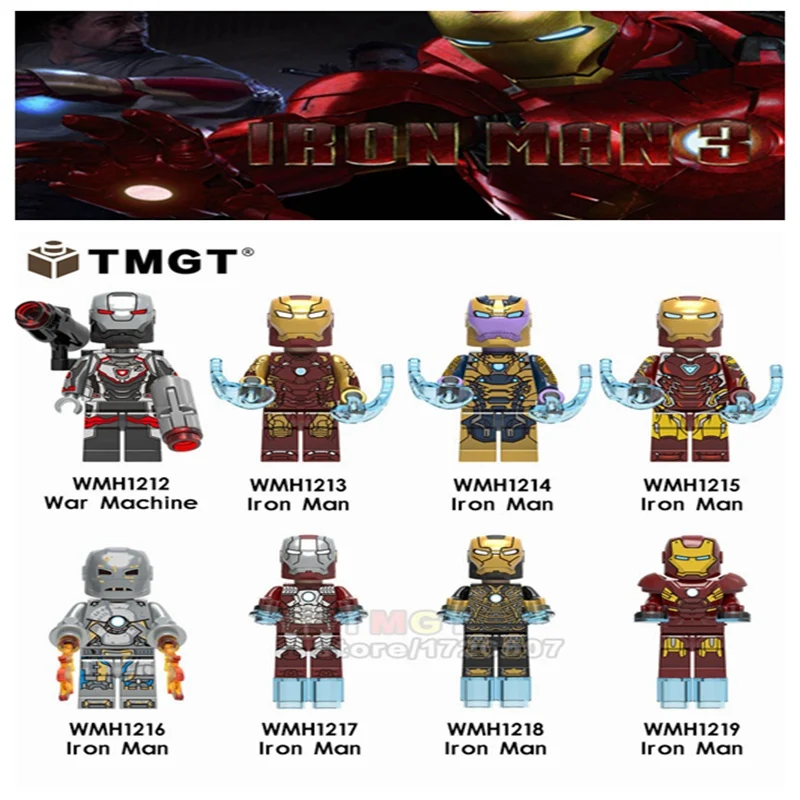 

Single Legoings Marvel Avengers 4 ENDgame Iron man3 figures Tony Stark super hero Iron man Building Blocks For Children gifts