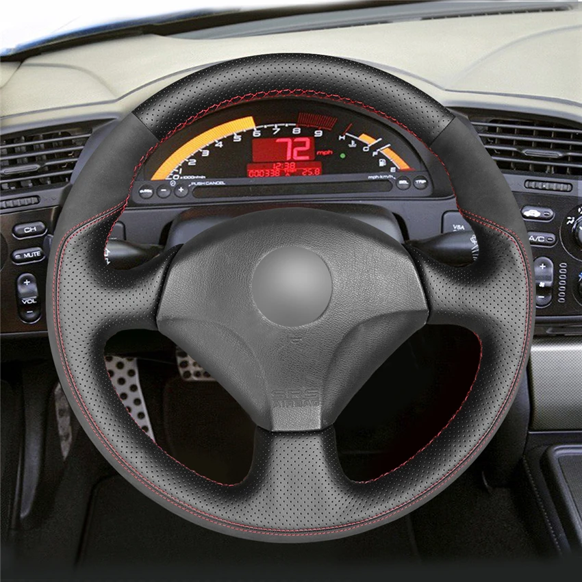 MEWANT черное замшевое рулевое колесо из натуральной кожи для Honda S2000 2000-2008 Civic Si 2002-2004 ACURA RSX type-S 2005