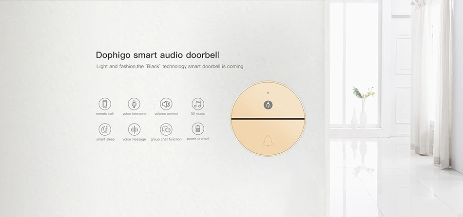 Audio Wireless Doorbell 1b Gold