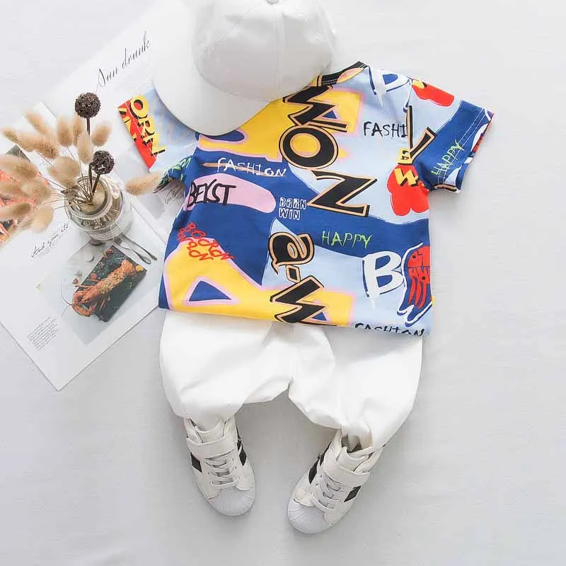 

Boy Set Casual Toddler Outfits Baby Boy Summer Clothes 2 3 4 5 6 7 Years Old Boy Clothing Set Sports T-shirt+ Pants for Children