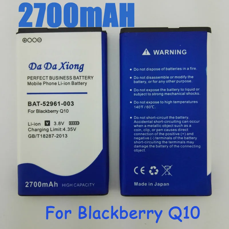 2700mAh ACC-53785-201/BAT-52961-003/NX1 сменная батарея для Blackberry Q10/Q10 LTE/Q10 LTE SQN100-1