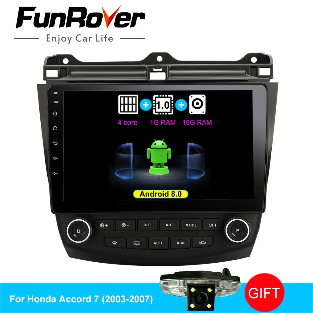 

Funrover android 8.0 2 din car dvd player for Honda Accord 7 2003-2007 radio video player gps navigation car multimedia stereos