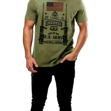 Армейские рейнджеры футболка свинцовый путь Флаг США мужские хлопковые футболки специальные ОПС Военная футболка Модные топы