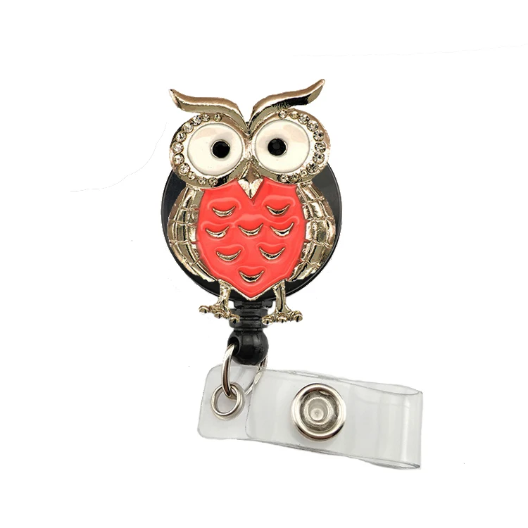 20pcs Lovely Nurse Badge Holder Pink Owl Bird Retractable Medical Badges Reel Holder Animal