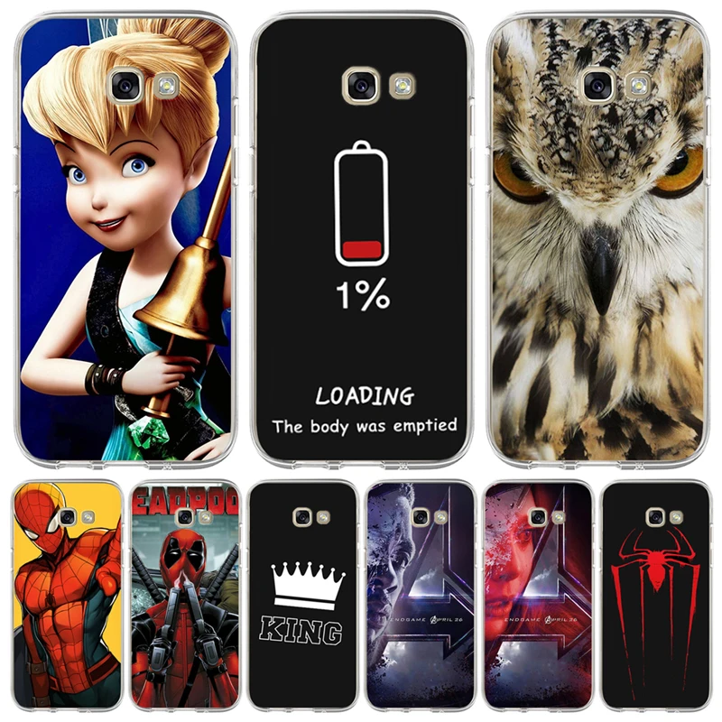 For Samsung Galaxy S6 S7 S8 S9 Edge Plus A3 A5 A7 A8 2015 2016 2017 2018 J3 J5 J7 Case Cover king owl Cool Avengers Deadpool |