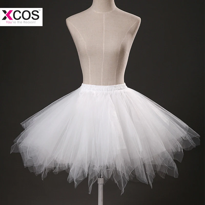 

White Ivory Red Black Short Tulle Wedding Petticoat Cheap Tutu Skirt For Bridal Girl Women Puffy Crinoline Underskirt Cheap