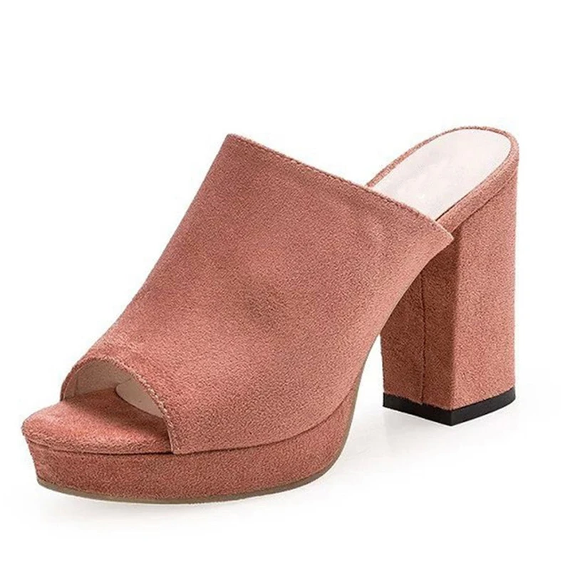 

2016 Suede Gladiator Sandals Summer Sexy High Heels Platform Shoes Woman Slippers Slip On Pumps Casual Women Shoes XWZ3250