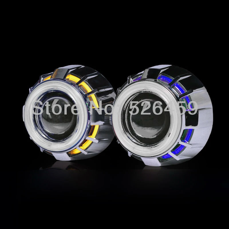

3inch bi xenon Double angel eyes LED Devil eyes H1 Bulbs Projector Lens Kit with H1/H4/H7/9005/9006 car headlights source