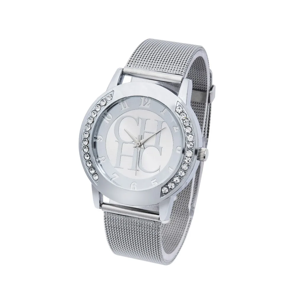Женские кварцевые часы Reloj Mujer повседневные с золотыми кристаллами и