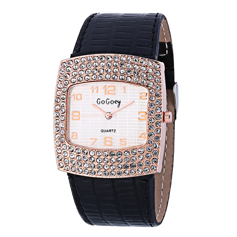 Брендовые женские элегантные часы-браслет Для женщин модные стразы квадратный циферблат Кварцевые часы Для женщин Reloj Mujer новые часы Relogio