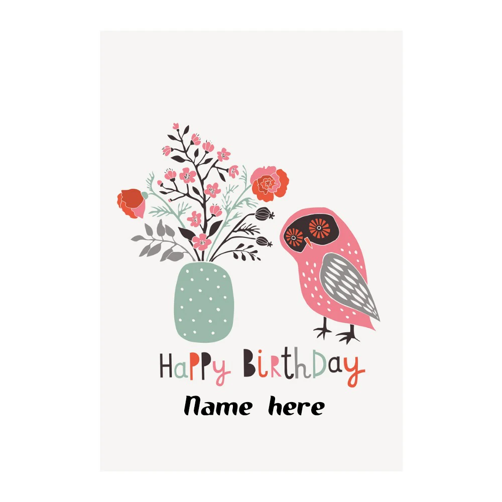 569 Joyeux Anniversaire Avec Fleur Colorée Et Oiseau Conçu Avec Des Drapeaux Décoratifs Double Face Drapeaux De Jardin Personnalisés Drapeaux De