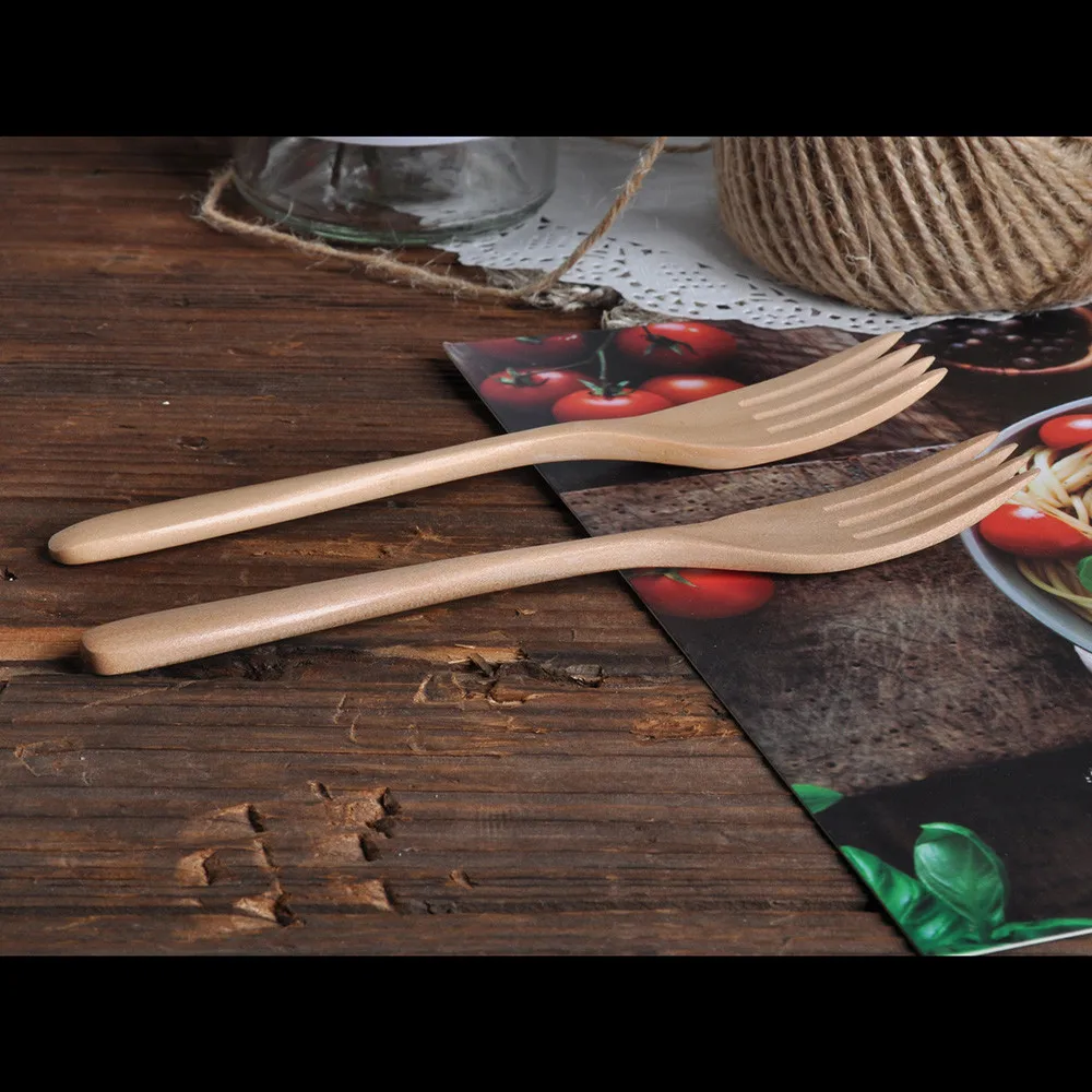 Деревянная ложка, вилка, Бамбуковая кухонная утварь, инструменты для супа, чайная ложка, посуда, портативная посуда, вилка для кухни, бара, новинка
