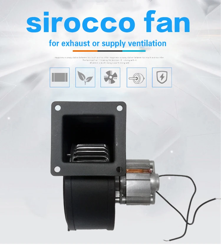 sirocco do fã de cyz100 com motor de fio de cobre 220 v