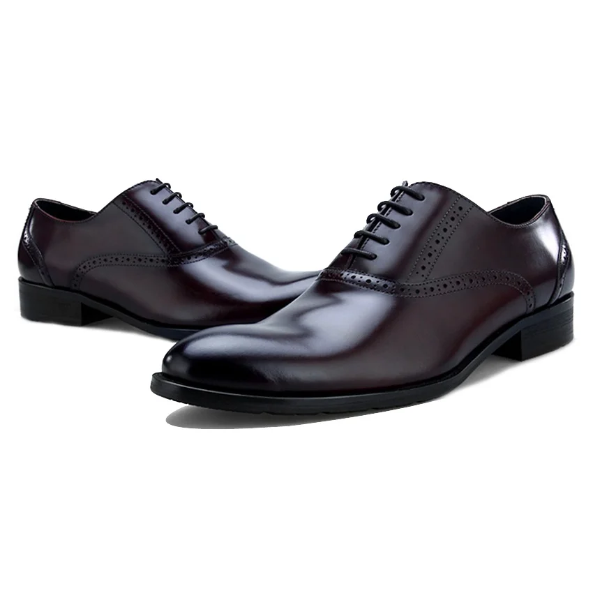 Tallada Zapatos Hombres Hombre Oxfords chocolate Británico Mano Marca Del Brogue Medallón Negro De Cuero Los Pie Bql57 Nuevo Genuino Dedo A Hecho Vestido Redonda Formal Boda wvTP7qB
