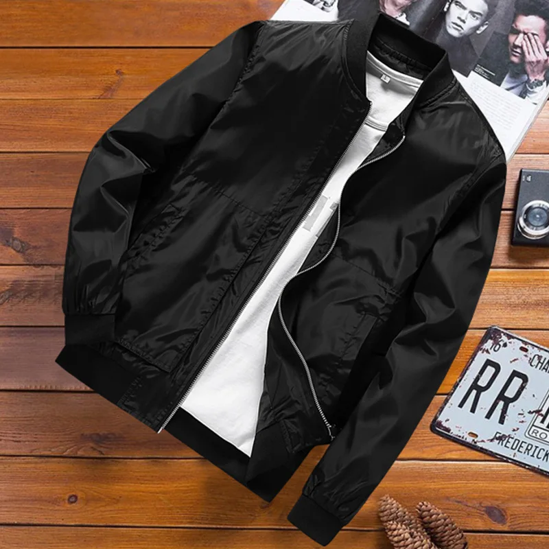 

Chaqueta Hombre Casual Solid Jacket Men Korean Style Baseball Coat Spring Autumn Fashions Outwear Jacket Simple Brand Clothing L