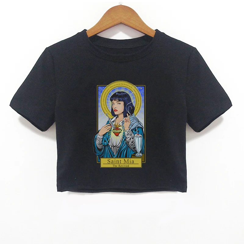 Женские укороченные топы с принтом в стиле панк Харадзюку, Женская Винтажная футболка с графическим рисунком, 90s