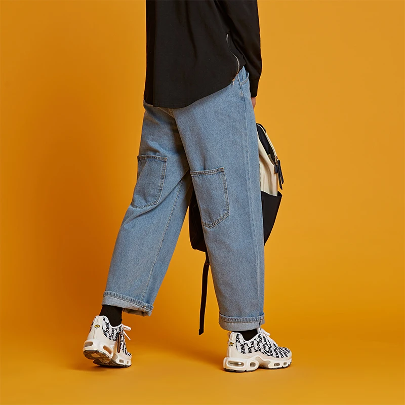 

2019 Autumn New Super Fire Men's Korean Version Of The Retro Loose Straight Harajuku Jeans Large Size Cotton M-2XL Hip Hop