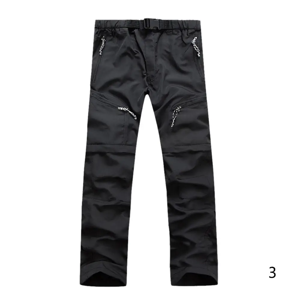 Febelle Для мужчин лето военные быстрое высыхание штаны весенние камуфляжные штаны-карго тонкий Поход Восхождение съемные брюки#288262 - Цвет: Черный