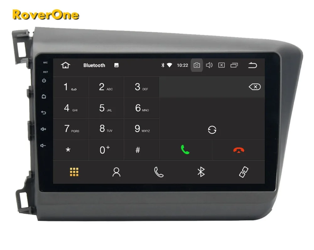 Perfect RoverOne Android 9.0 Octa Core Car Radio GPS For Honda For Civic 2012 2013 2014 Touchscreen Multimedia Player Stereo Bluetooth 8