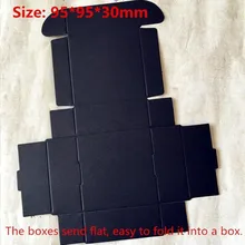 50pcs/lot-9.5*9.5*3cm Big Size Blank Aircraft Cardboard Party Boxes Craftwork Gift, Fastener, Ear Rings Black Paper Boxes