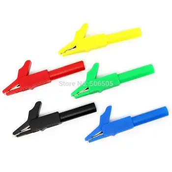 

Free shipping Safety insulation 4mm banana plug type alligator clip test clamp large current 15A/300V 10pcs/lot