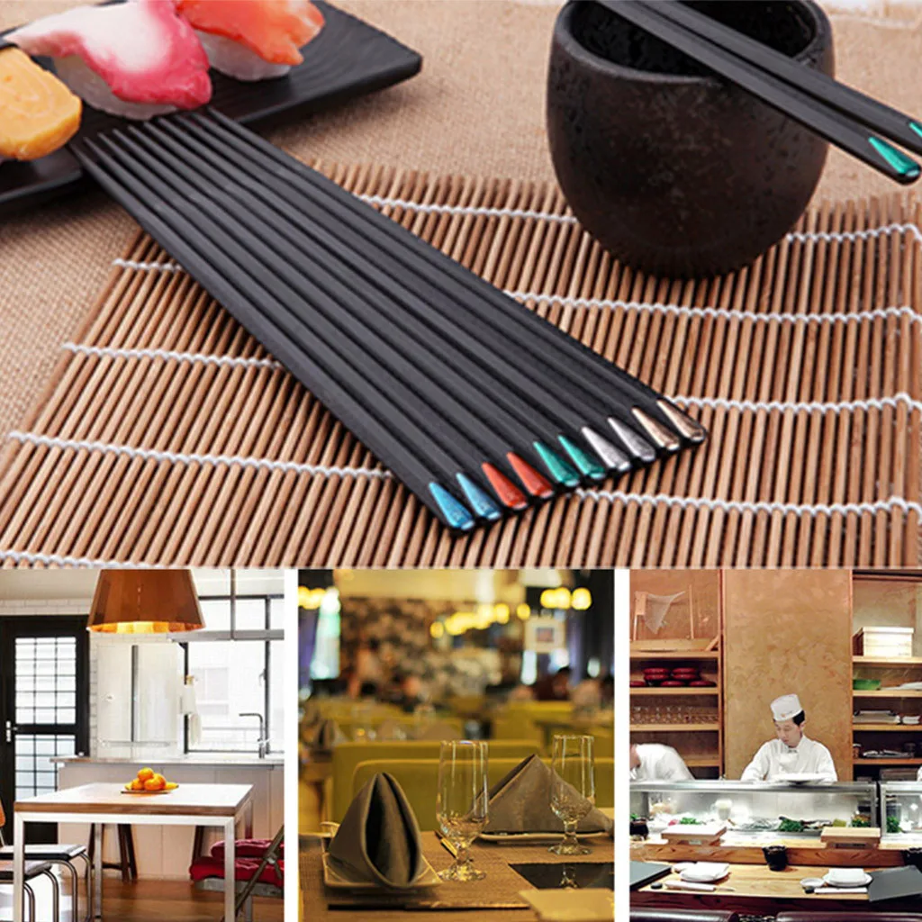 Палочки для еды 1 пара японские палочки для еды сплав Нескользящие суши Chop палочки набор китайский подарок 409A