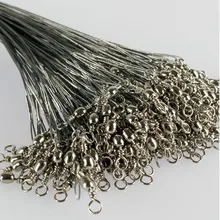 20 шт./лот Leurre Souple из нержавеющей стали с покрытием рыболовные снасти Трассировка приманка проволока Спиннер лидер крючки Поворотный замок защелки L60