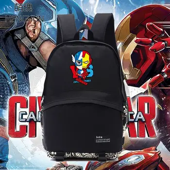 

New cool black school backpack The Avengers Iron man Captain American backpack for students bag fans backpack NB062