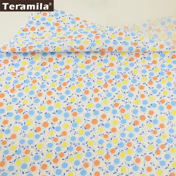

Teramila Cotton Fabric Printed Colorful Dot Floral Designs Soft Material Tissue Handwork Quilting Patchwork Pillow Clothing CM