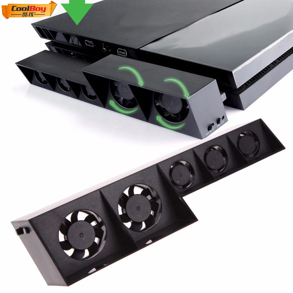 

Cool boy USB External Turbo Temperature Control Cooling 5 Fan Cooler for Sony PS4 Console 0323