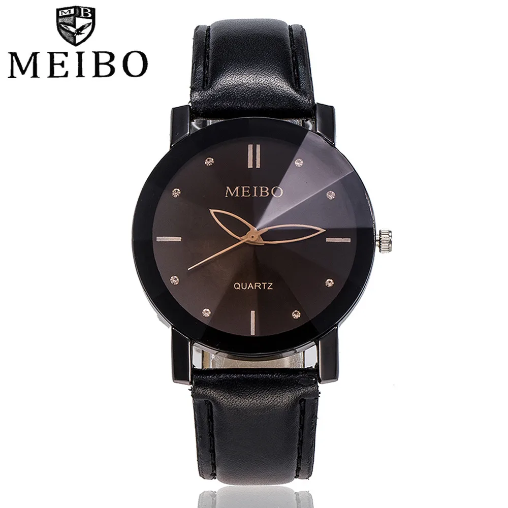 

MEIBO Beautiful Fashion Simple Watch Ladies Leather Belt Watch For Gift Leather clock women 2018 luxury replica wach
