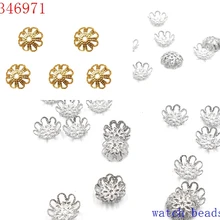 Акция yiwu бусины 10 мм 100 шт./лот DIY позолоченные/посеребренные полые цветочные металлические подвески бусины