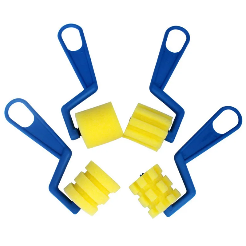 4 шт., 13*5,8 см, оригинальная пластиковая ручка, Детская краска, граффити, детские игрушки для рисования, губка, кисть, уплотнение, губки, кисти для рисования - Цвет: 4PCS