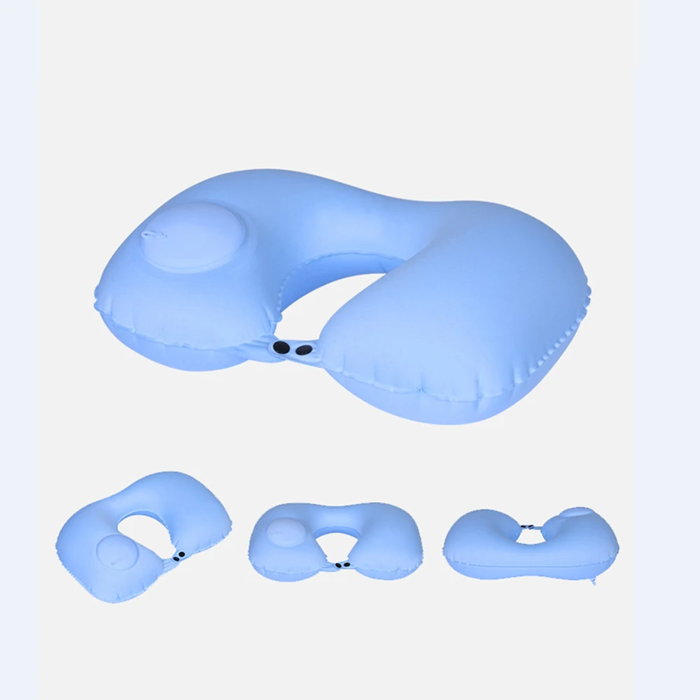 U-образная подушка для путешествий Многофункциональная портативная Автоматическая надувная подушка с u-образной формой d подушки для шеи - Цвет: Light blue