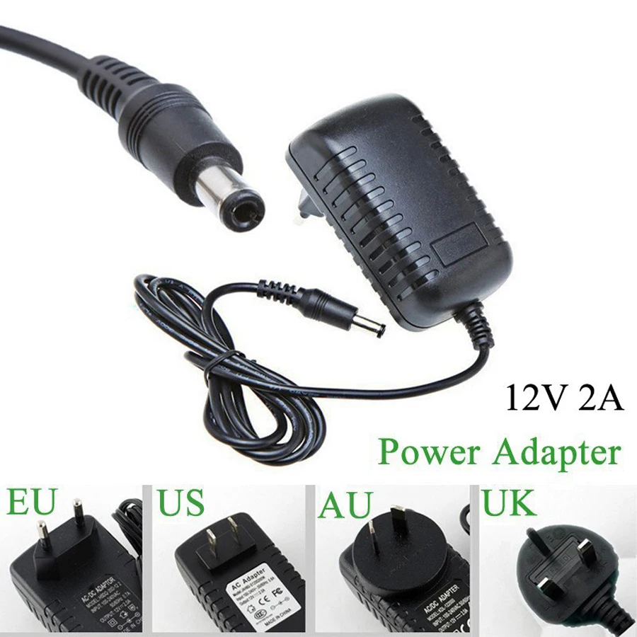 AC 110 220V 240V EU/US/UK/AU штекер DC 12V 4A 3A 2A адаптер питания для светодиодной ленты светильник ЖК-монитор ТВ коробка импульсный источник питания